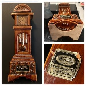 Vintage Ezra Brooks Grandfather Clock Whiskey Decanter